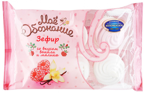Зефир Коломенское Мое Обожание бело-розовый со вкусом ванили и малины 250г