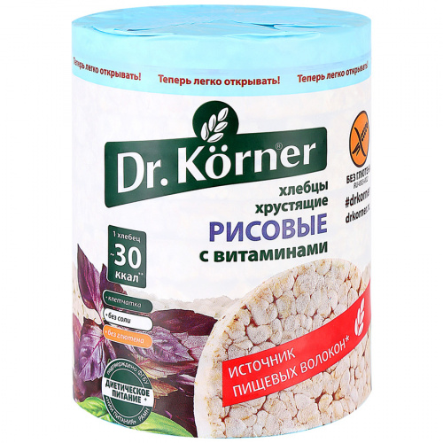 Хлебцы Dr. Korner хрустящие Рисовые с витаминами, 100г