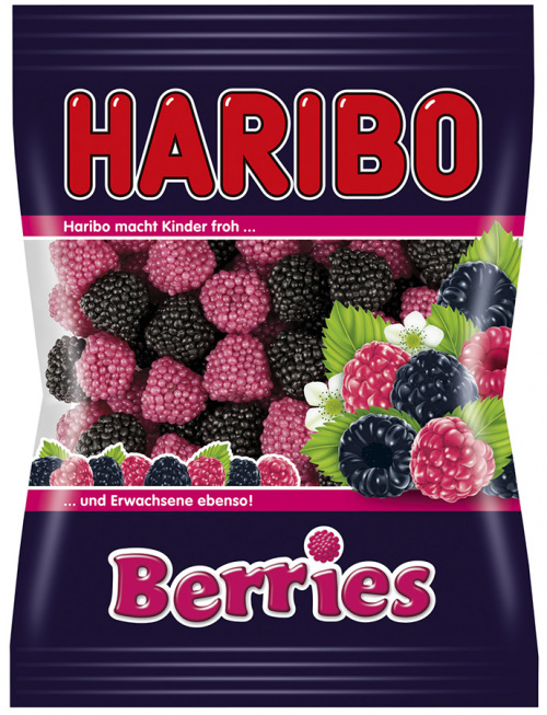 Жевательный мармелад Haribo Ягоды со вкусом фруктов, в посыпке нонпарель Berries 100г
