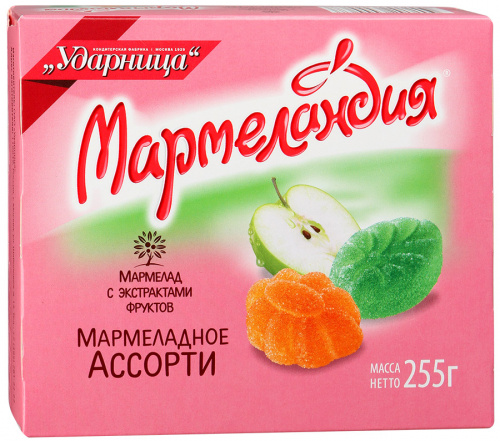 "Мармелад Мармеландия ""Мармеладное ассорти"" с экстрактами фруктов, 255г"