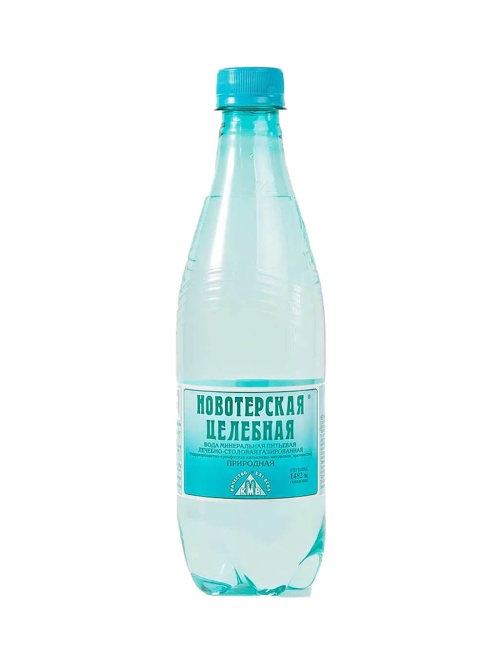 Вода Новотерская целебная минеральная питьевая газированная 0,5 л ПЭТ