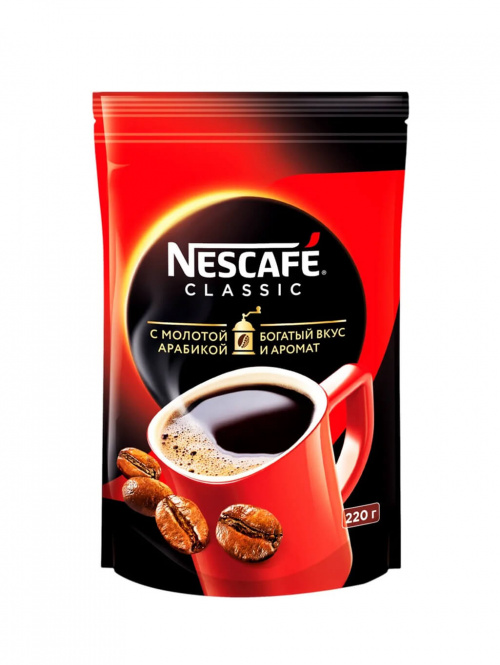 Кофе растворимый Nescafe Classic пакет 220г (1х12)