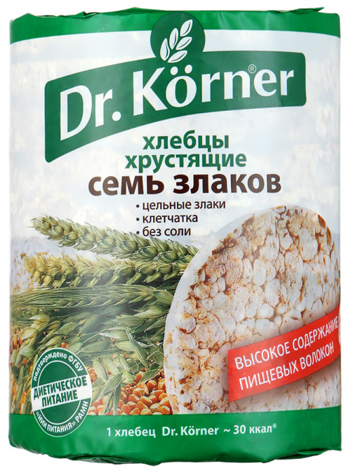 Хлебцы Dr. Korner хрустящие Семь злаков, 100г