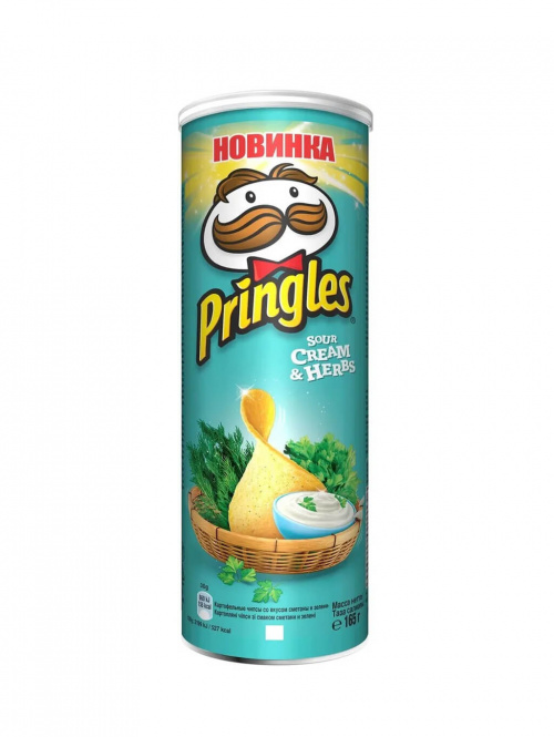 Чипсы картофельные Принглс Pringles сметана и зелень 165г (1х19)