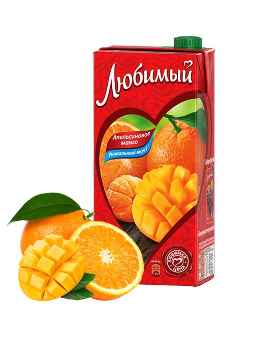 Любимый сок Апельсин Манго Мандарин 950 мл т_пак