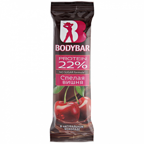 Батончик Bodybar протеиновый 22% Спелая вишня в горьком шоколаде 50г