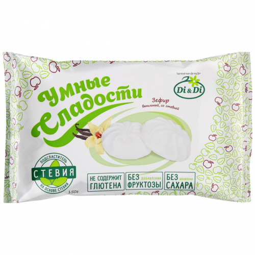 Зефир Умные Сладости вкус ванили со стевией 0,15кг