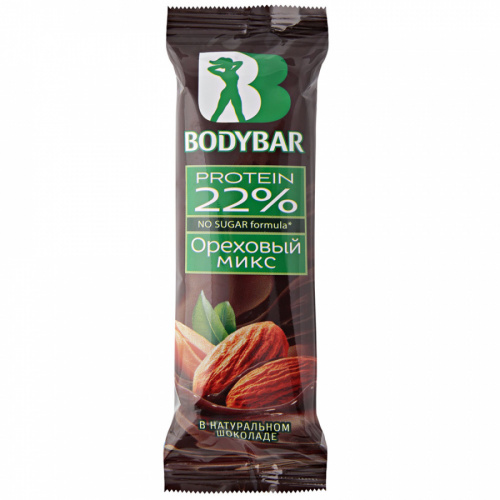 Батончик Bodybar протеиновый 22% Ореховый микс в горьком шоколаде 50г