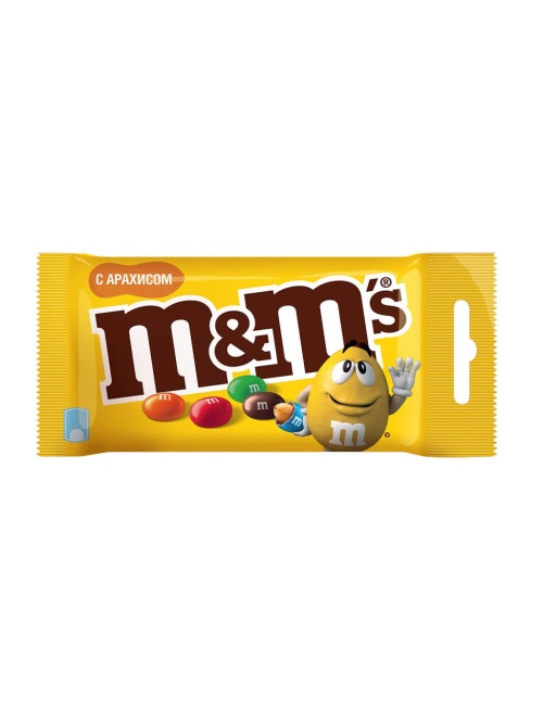 Драже M&M's с арахисом и молочным шоколадом 45 г