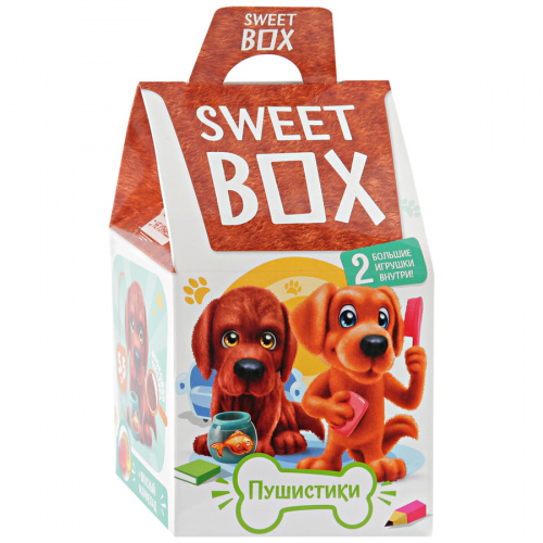 Мармелад жевательный Sweet Box Щенята 2 игрушки в коробочке, 10г
