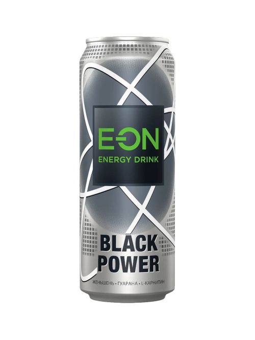 E-ON Блэк пауэр энергетический напиток Black Power 450 мл ЖБ