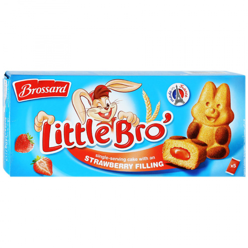 Пирожное Brossard Little Bro' с клубничной начинкой (кролик) 140г