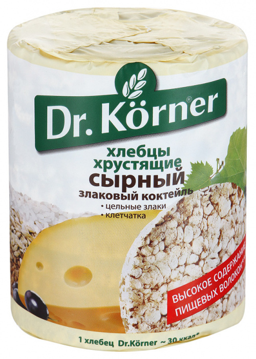 Хлебцы хрустящие Dr. Korner Злаковый коктейль Сырный, 100г
