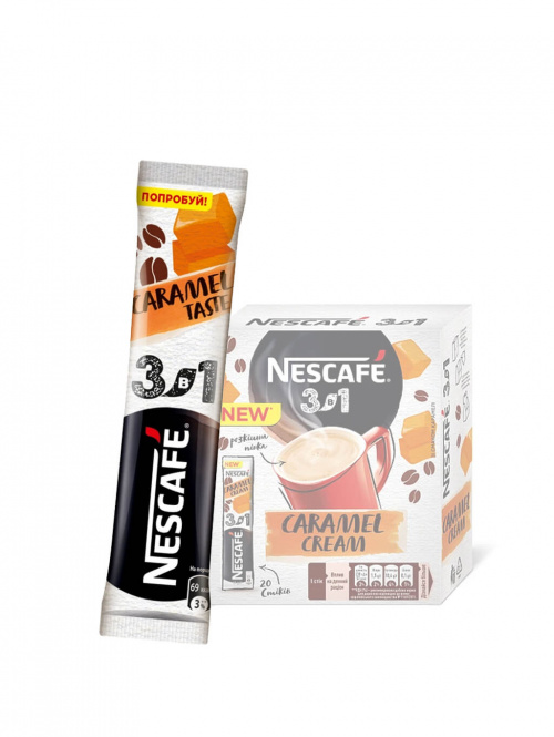 Кофе растворимый Nescafe 3в1 карамель (20х20)
