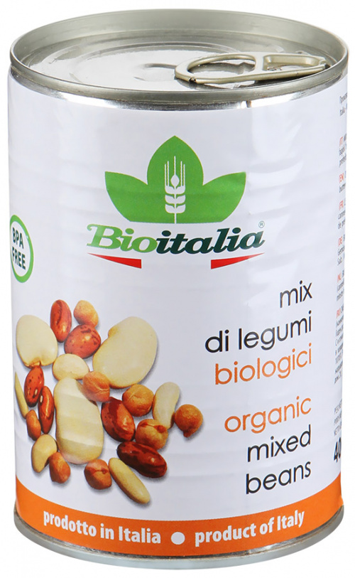 Смесь бобов Bioitalia консервированная 400г