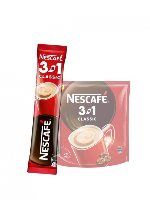 Кофе растворимый Nescafe 3в1 классический (20х20)
