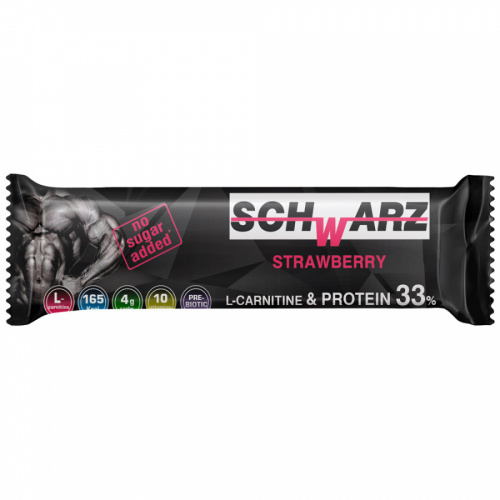 Батончик Schwarz протеиновый Клубника в йогурте с высоким содержанием протеина 50г