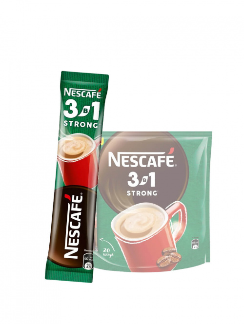 Кофе растворимый Nescafe 3в1 крепкий (20х20)