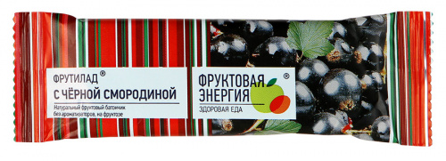Батончик Фрутилад фруктовый неглазированный с черной смородиной на фруктозе, 30г
